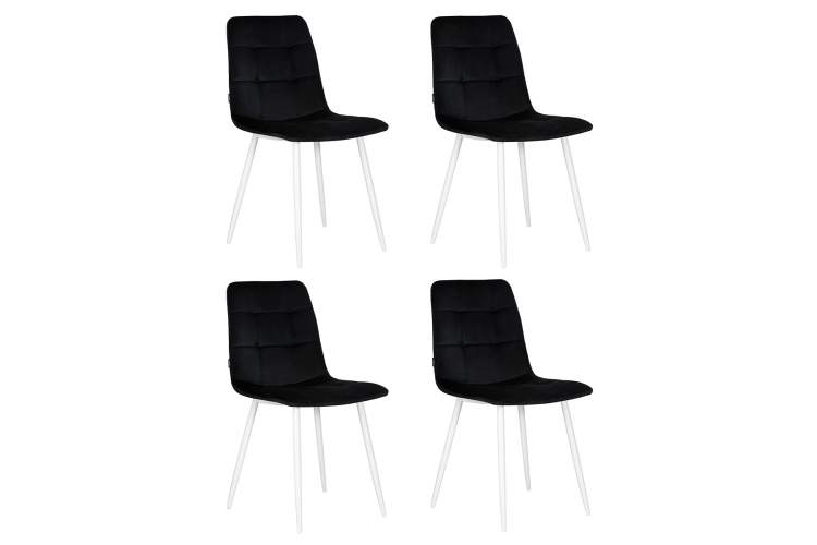 Набор 4 шт Стул обеденный DOBRIN CHILLY, Черный Holland 75, основание белое