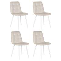 Набор 4 шт Стул обеденный DOBRIN CHILLY, Кремовый Holland 05, основание белое