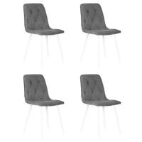 Набор 4 шт Стул обеденный DOBRIN CHILLY ROMBO, Серый Simple 33, основание белый
