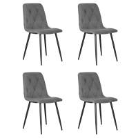 Набор 4 шт Стул обеденный DOBRIN CHILLY ROMBO, Серый Simple 33, основание черное