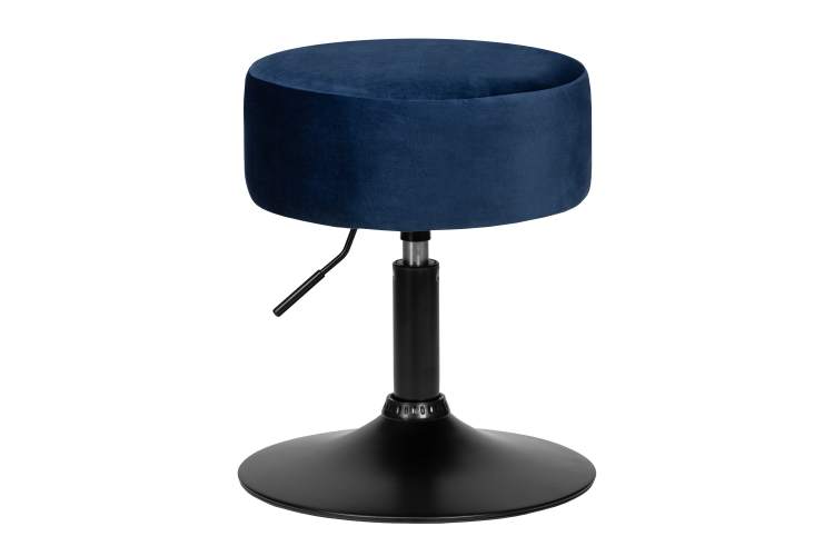 Пуф DOBRIN DANNY BLACK, синий велюр (MJ9-117)