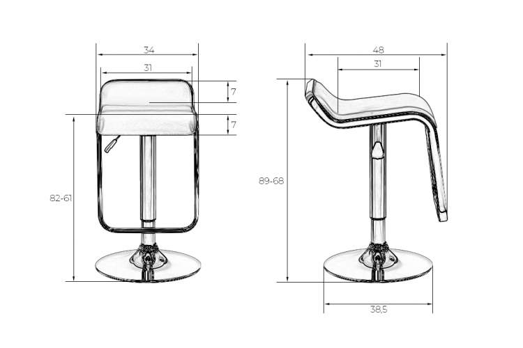 Набор 2 шт Стул барный DOBRIN CRACK, красный-2