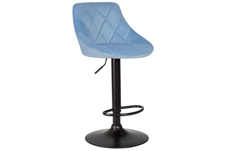 Набор 2 шт Стул барный DOBRIN LOGAN BLACK, пудрово-голубой велюр (MJ9-74)-1