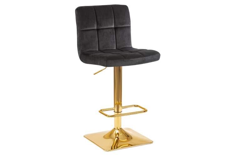 Набор 2 шт Стул барный DOBRIN GOLDIE, черный велюр (MJ9-101)-1