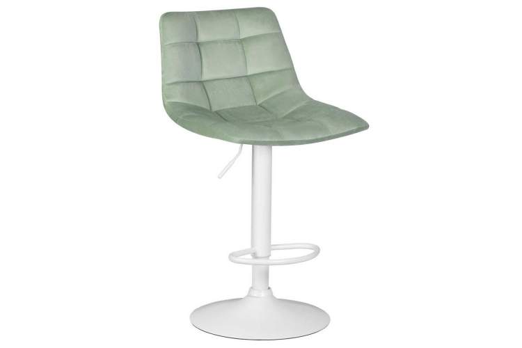 Стул барный DOBRIN TAILOR WHITE, пудрово-мятный велюр (MJ9-87)