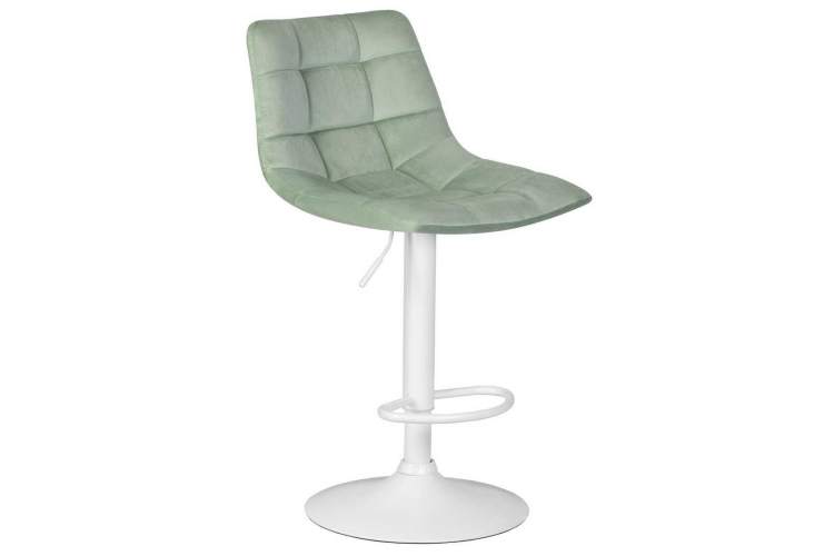 Стул барный DOBRIN TAILOR WHITE, пудрово-мятный велюр (MJ9-87)-1