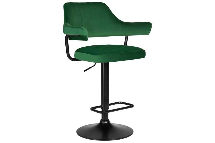 Стул барный DOBRIN CHARLY BLACK, зеленый велюр (MJ9-88)