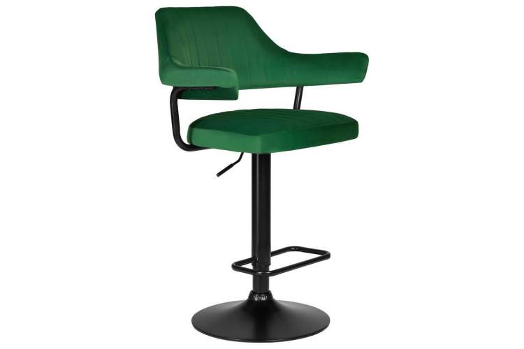 Стул барный DOBRIN CHARLY BLACK, зеленый велюр (MJ9-88)-1