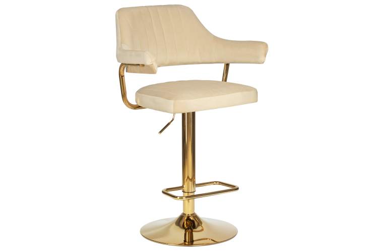 Набор 2 шт Стул барный DOBRIN CHARLY GOLD, бежевый велюр (MJ9-10)-1