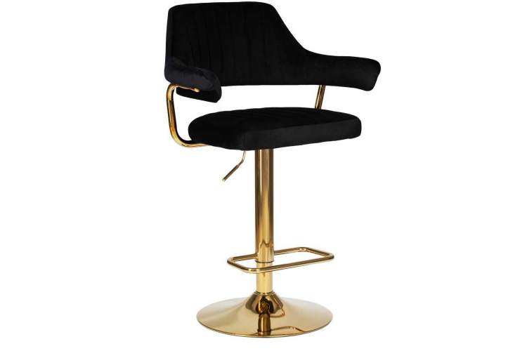 Стул барный DOBRIN CHARLY GOLD, черный велюр (MJ9-101)