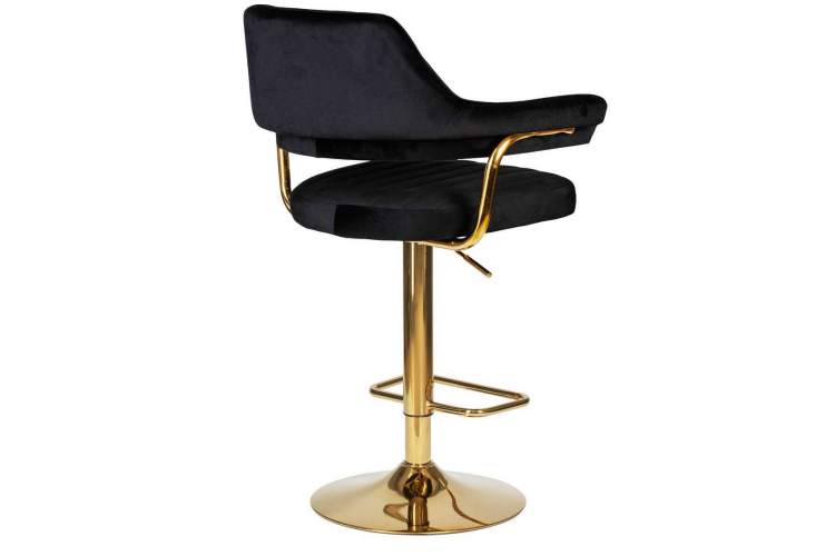 Стул барный DOBRIN CHARLY GOLD, черный велюр (MJ9-101)-3