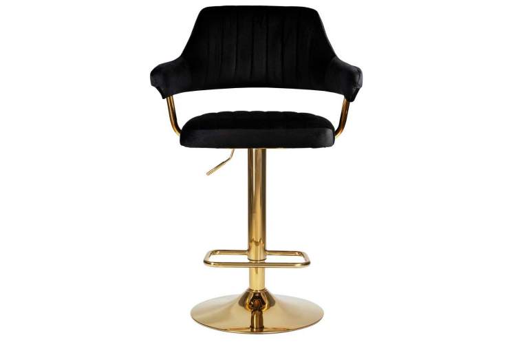 Стул барный DOBRIN CHARLY GOLD, черный велюр (MJ9-101)-5