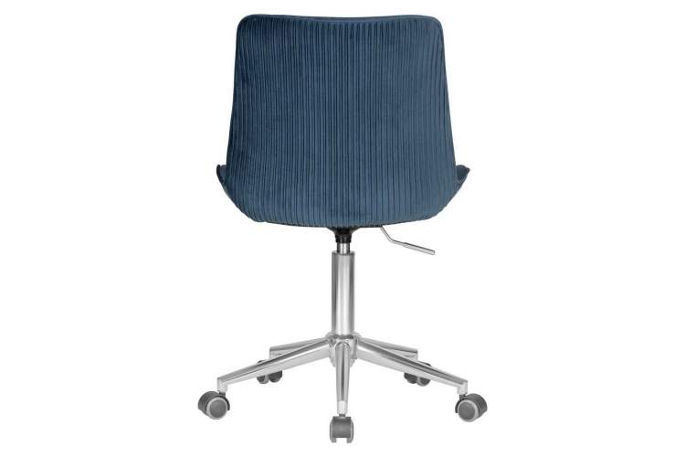 Кресло офисное DOBRIN DORA, синий велюр (1922-20), хромированная сталь-4