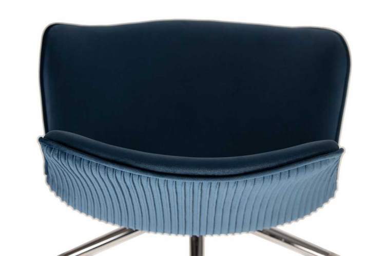 Кресло офисное DOBRIN DORA, синий велюр (1922-20), хромированная сталь-6