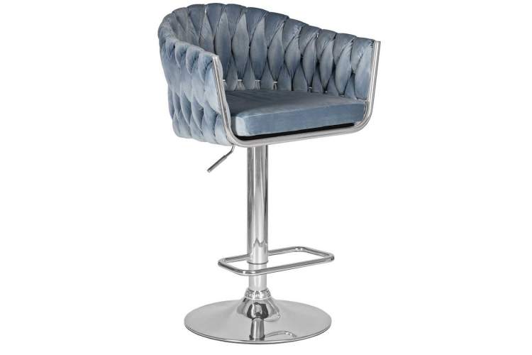 Стул барный DOBRIN MARCEL, пудрово-голубой велюр (MJ9-74)