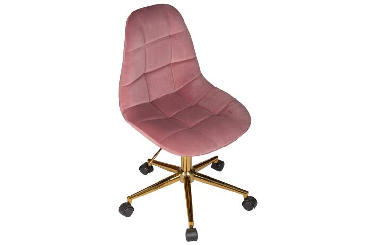Офисное кресло для персонала DOBRIN MONTY GOLD, розовый велюр (MJ9-32)-6