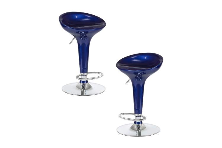 Набор 2 шт Стул барный DOBRIN BOMBA, синий металлик