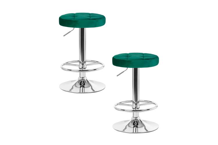 Набор 2 шт Табурет барный DOBRIN BRUNO, зеленый велюр (MJ9-88)