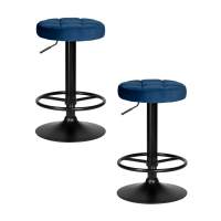 Набор 2 шт Табурет барный DOBRIN BRUNO BLACK, синий велюр (MJ9-117)