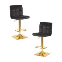 Набор 2 шт Стул барный DOBRIN GOLDIE, черный велюр (MJ9-101)