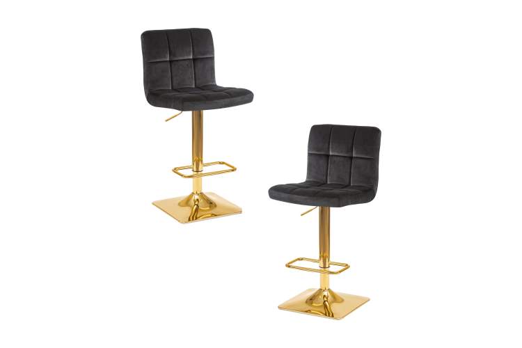 Набор 2 шт Стул барный DOBRIN GOLDIE, черный велюр (MJ9-101)