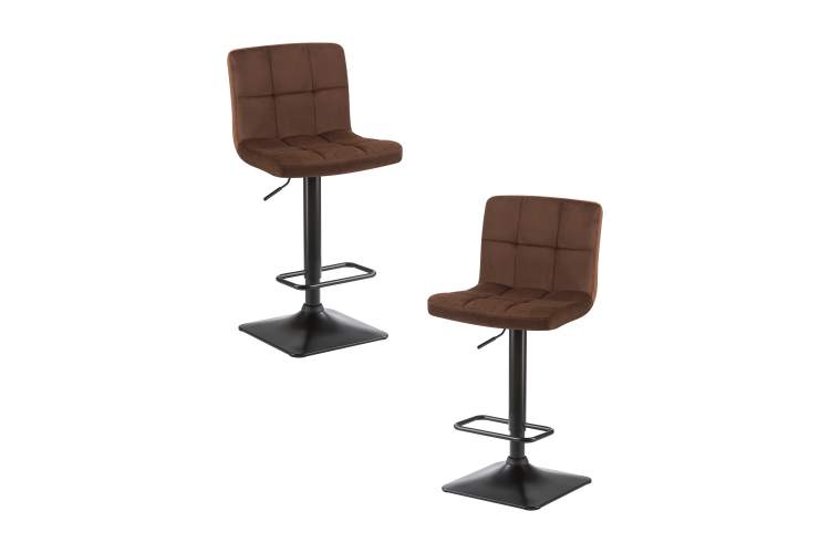 Набор 2 шт Стул барный DOBRIN DOMINIC, шоколадный велюр (MJ9-111)