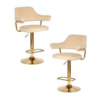 Набор 2 шт Стул барный DOBRIN CHARLY GOLD, бежевый велюр (MJ9-10)