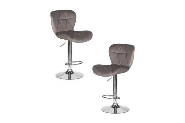 Набор 2 шт Стул барный DOBRIN BARNY, серый велюр (MJ9-75)