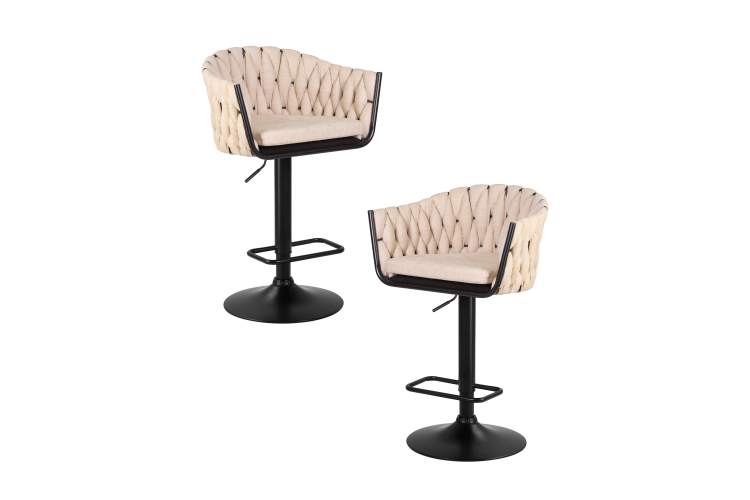 Набор 2 шт Стул барный DOBRIN LEON, бежевая ткань (LAR 275-1)