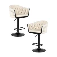 Набор 2 шт Стул барный DOBRIN LEON, кремовая ткань (LAR 275-33)