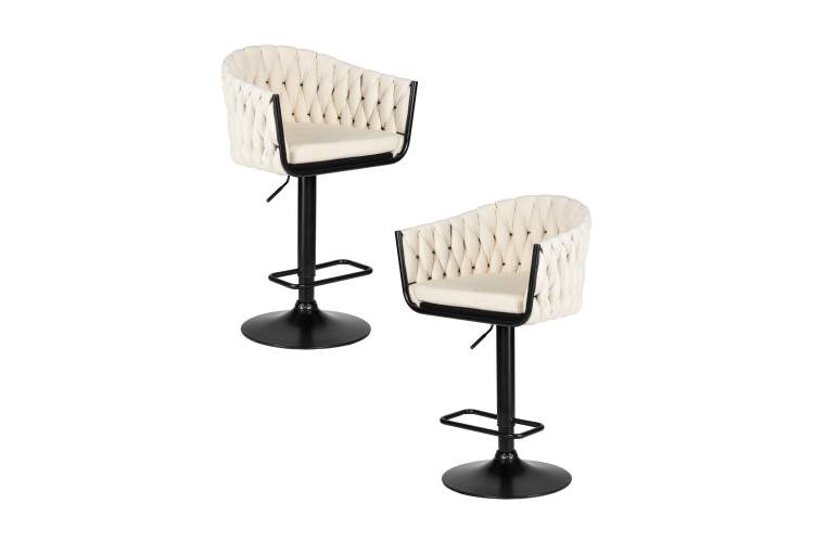 Набор 2 шт Стул барный DOBRIN LEON, кремовая ткань (LAR 275-33)