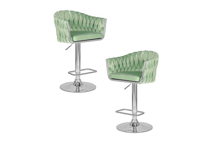 Набор 2 шт Стул барный DOBRIN MARCEL, пудрово-мятный велюр (MJ9-87)