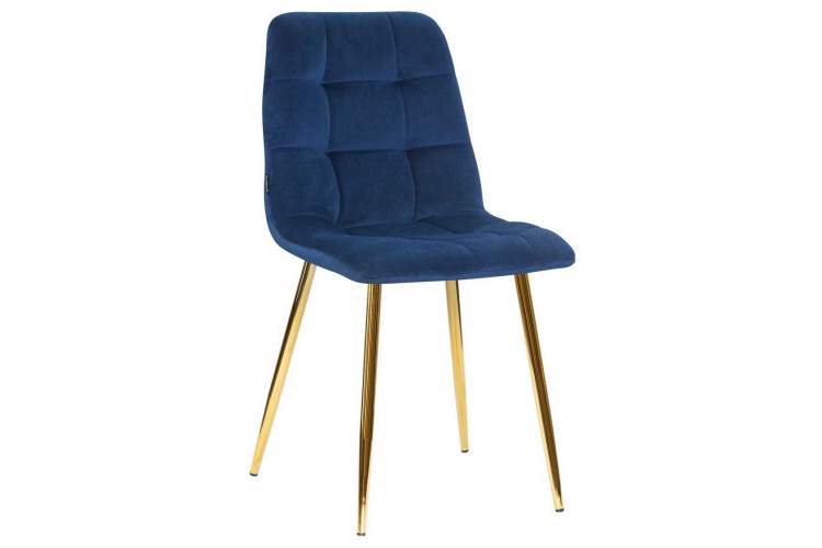 Стул обеденный DOBRIN ALEX, золотые ножки, темно-синий велюр (V108-67)