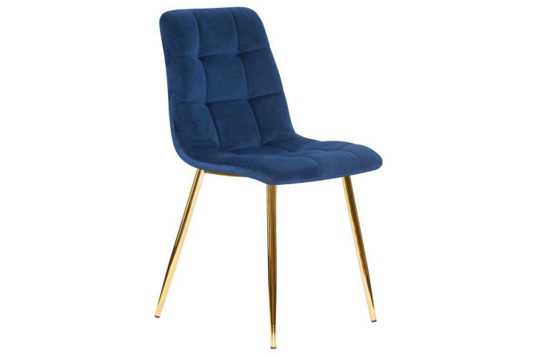 Стул обеденный DOBRIN ALEX, золотые ножки, темно-синий велюр (V108-67)-1