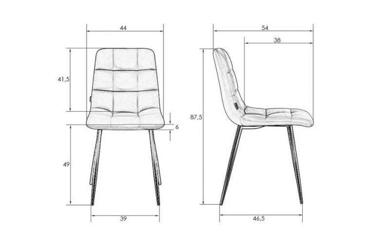 Стул обеденный DOBRIN ALEX, золотые ножки, темно-синий велюр (V108-67)-11