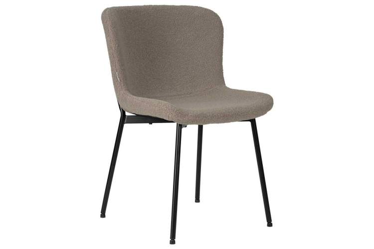 Стул обеденный DOBRIN MILO, черные ножки, бежевый букле (UF992-04)