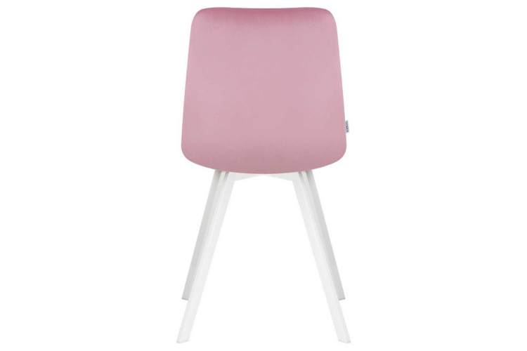 Стул обеденный DOBRIN ALEX SQUARE, белые ножки, розовый велюр (V108-15)-4