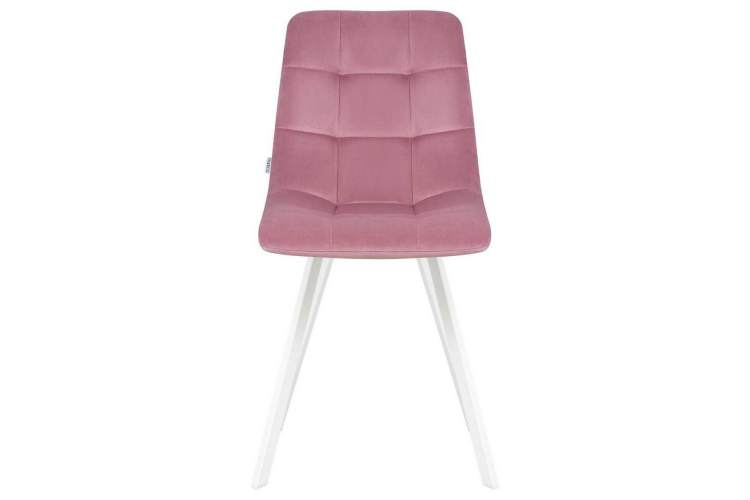 Стул обеденный DOBRIN ALEX SQUARE, белые ножки, розовый велюр (V108-15)-5