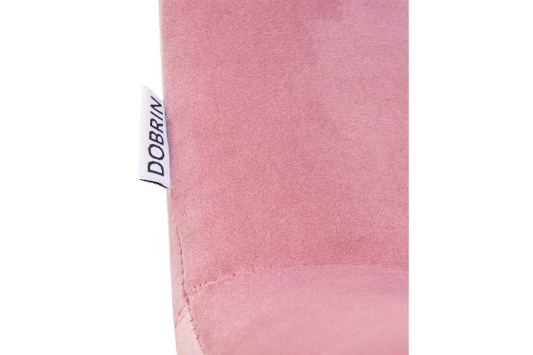 Стул обеденный DOBRIN ALEX SQUARE, белые ножки, розовый велюр (V108-15)-8