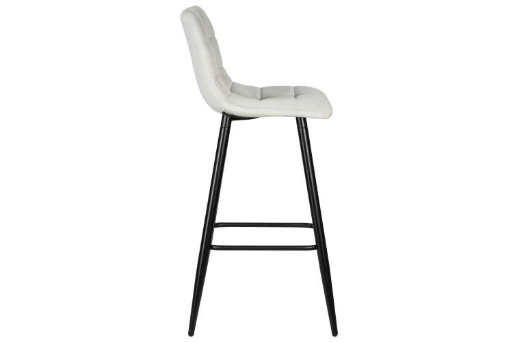 Набор 2 шт Стул барный DOBRIN NICOLE, черные матовые ножки, светло-серый велюр (108-52)-3