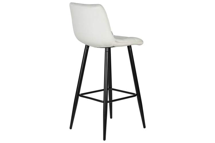 Набор 2 шт Стул барный DOBRIN NICOLE, черные матовые ножки, светло-серый велюр (108-52)-4