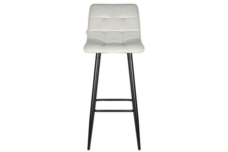 Набор 2 шт Стул барный DOBRIN NICOLE, черные матовые ножки, светло-серый велюр (108-52)-6