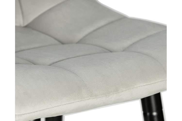 Набор 2 шт Стул барный DOBRIN NICOLE, черные матовые ножки, светло-серый велюр (108-52)-7