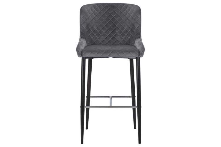 Стул барный DOBRIN CHRISTIAN'75, черные ножки, темно-серый велюр (V108-91)-5