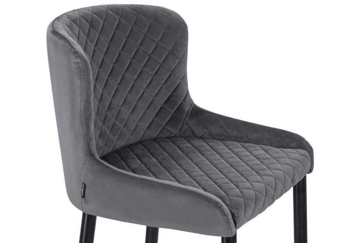 Стул барный DOBRIN CHRISTIAN'75, черные ножки, темно-серый велюр (V108-91)-6