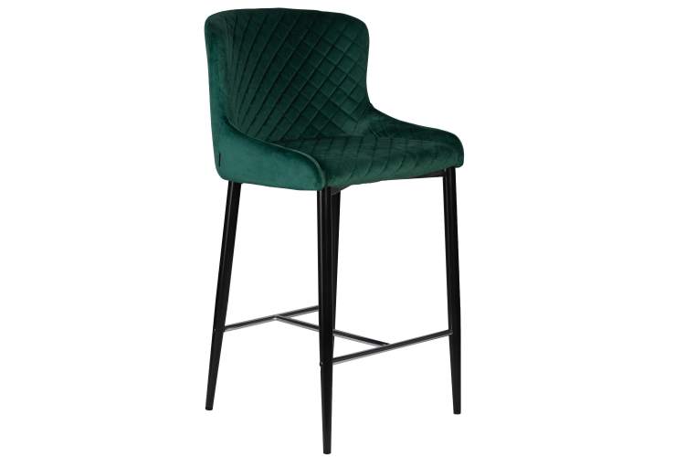Набор 2 шт Стул барный DOBRIN CHRISTIAN'75, черные ножки, зеленый велюр (V108-64)-2