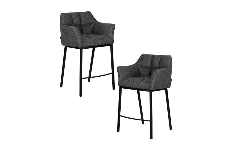 Набор 2 шт Стул барный DOBRIN LUCAS COUNTER, серая ткань (F-22)
