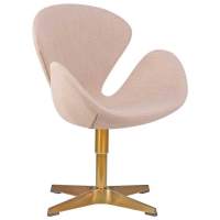 Кресло дизайнерское SWAN, бежевая ткань IF1, золотое основание