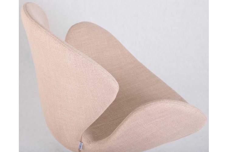 Кресло дизайнерское DOBRIN SWAN, бежевая ткань IF1, золотое основание-5