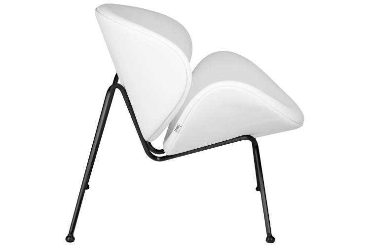 Набор 2 шт Кресло дизайнерское DOBRIN EMILY, белый винил YP17, черное основание-3